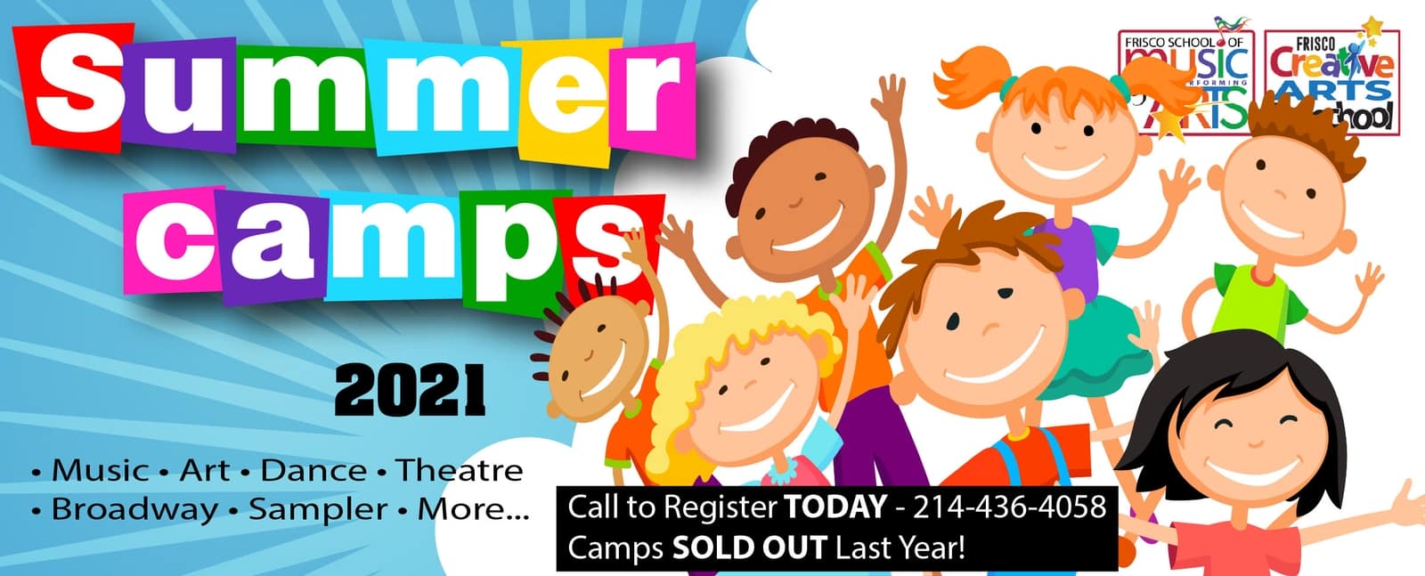 Summer Piano, Drums, Music Sampler, Art, Acting and Full Day Camps